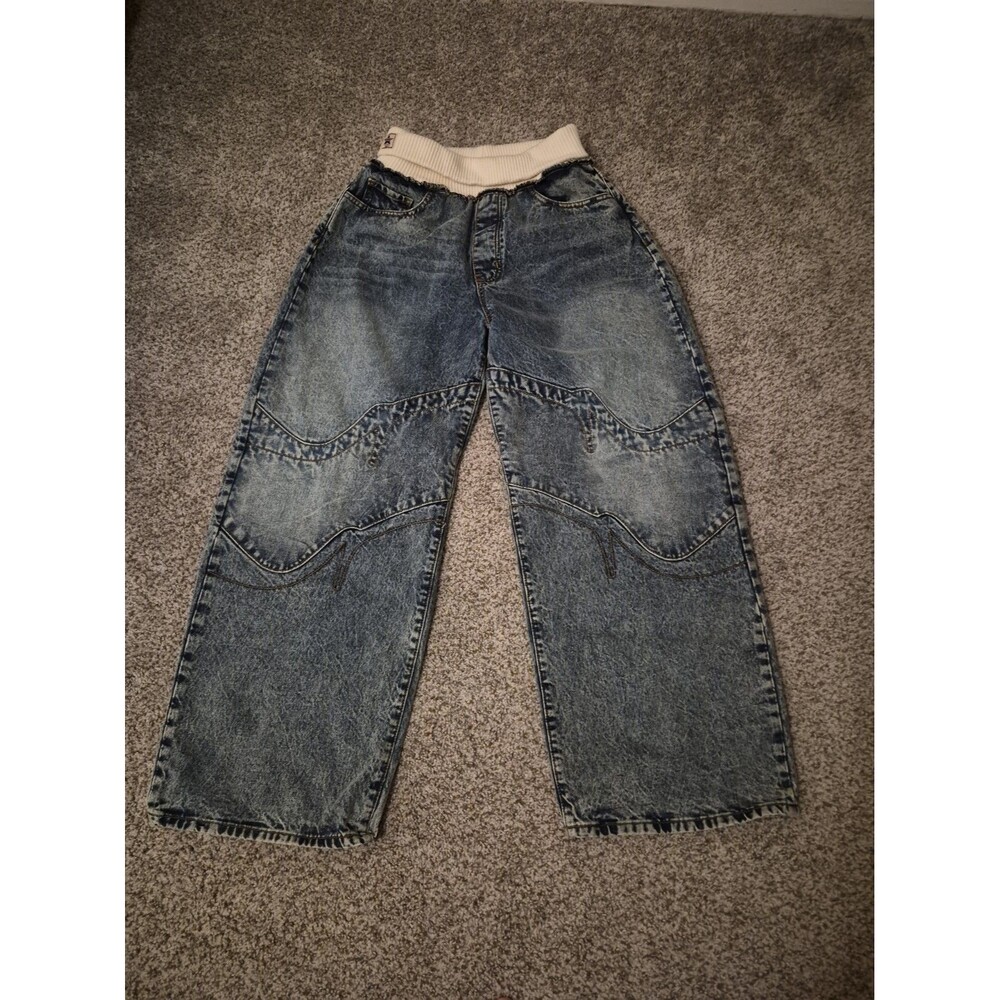 Revice Jeans M Barrel Wide Leg Pants Drop Crotch $99 NWT Grunge